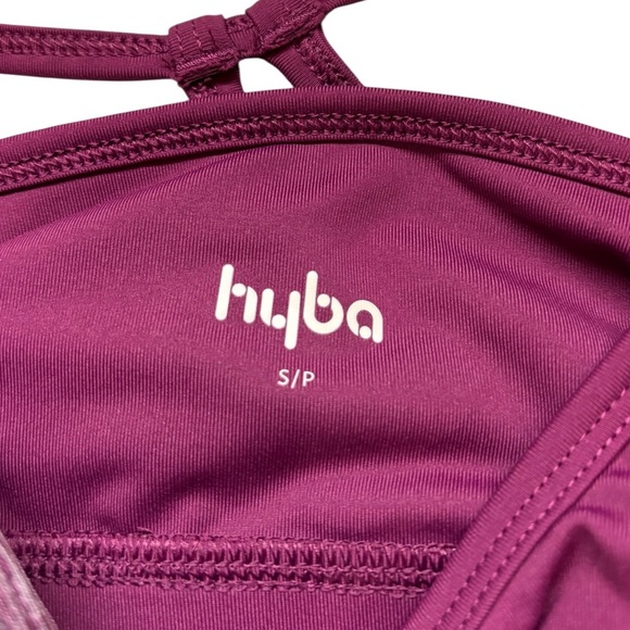 HYBA, Tank Top With Built-in Bra, Small, Burgundy, White 🏃‍♀️‍➡️ - Picture 3 of 10